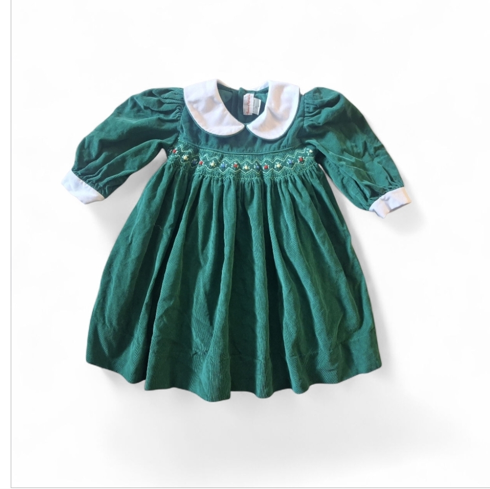 Vintage House of Hatten Smocked Courdoroy Dress 2t